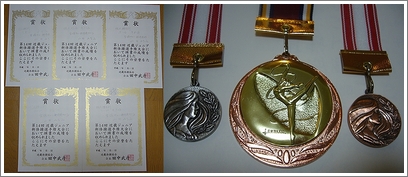 賞状とメダル